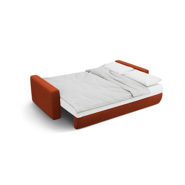 Ķieģeļu sarkans samta salokāms dīvāns ar uzglabāšanas vietu 238 cm Belfast – Cosmopolitan Design-image-3