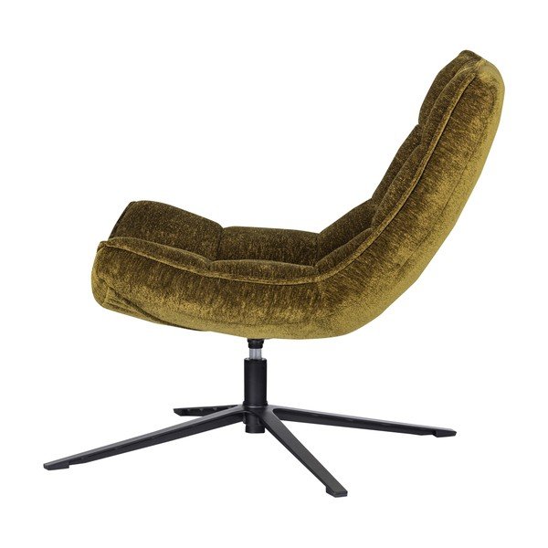 Zaļš grozāms atpūtas krēsls no šenila auduma Maudi – WOOOD-image-3