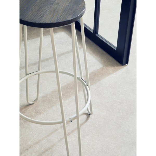 Balta/dabīga toņa gobas masīvkoka bāra taburete (sēdekļa augstums 75 cm) District – Premier Housewares-image-4