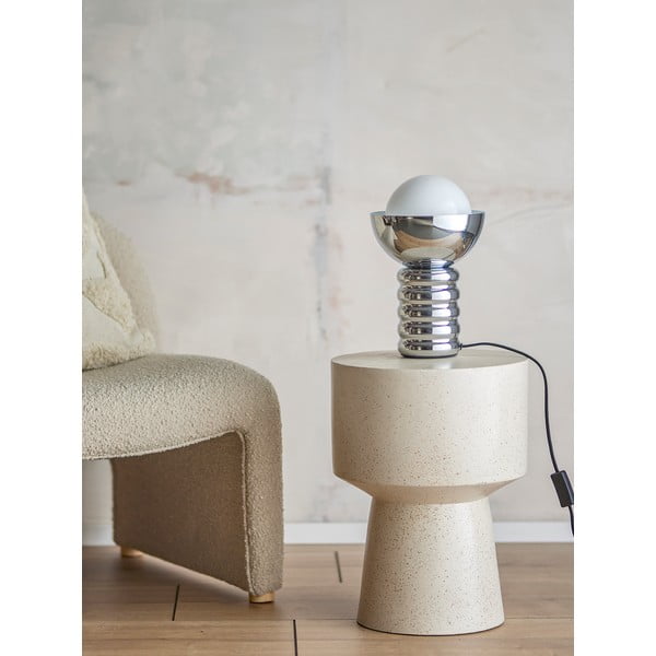 Sudraba krāsas galda lampa ar stikla abažūru (augstums 32 cm) Spike – Bloomingville-image-1