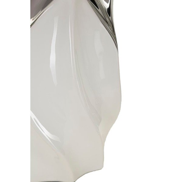 Balta/sudraba krāsas keramikas galda lampa ar auduma abažūru (augstums 51 cm) Shiney – Mauro Ferretti-image-3