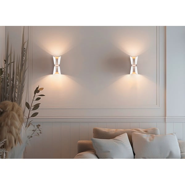 Balta/bronzas krāsas sienas lampa Coat – Trio-image-1