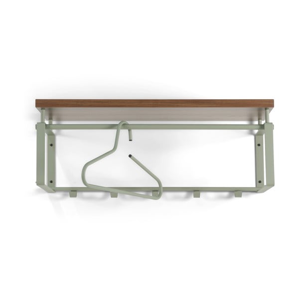 Brūns/dūmakaini zaļš metāla sienas pakaramais ar plauktu 70 cm Rex – Spinder Design-image-2