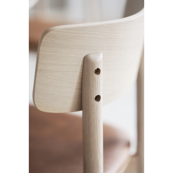 Konjakbrūni/dabīga toņa mākslīgās ādas pusdienu krēsli (2 gab.) Wolcott – Rowico-image-2