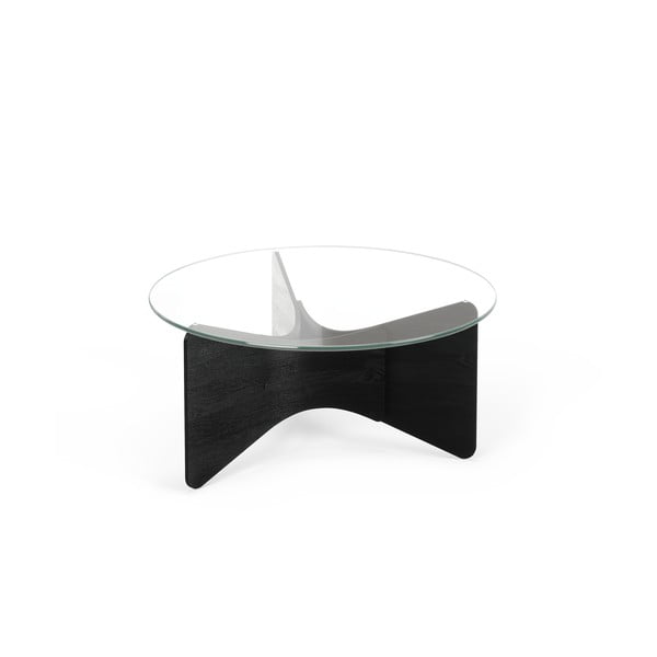 Melns apaļš žurnālgaldiņš ar stikla galda virsmu 87x87 cm Madera – Umbra