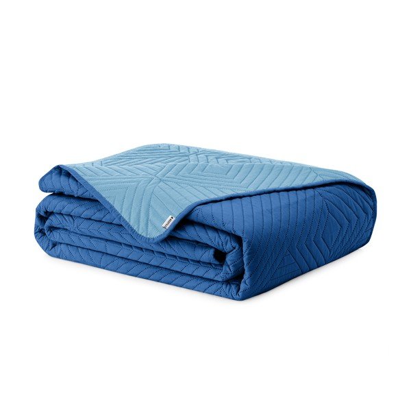 Zils mikrošķiedras stepēts gultas pārklājs 220x240 cm Softa – Restilo