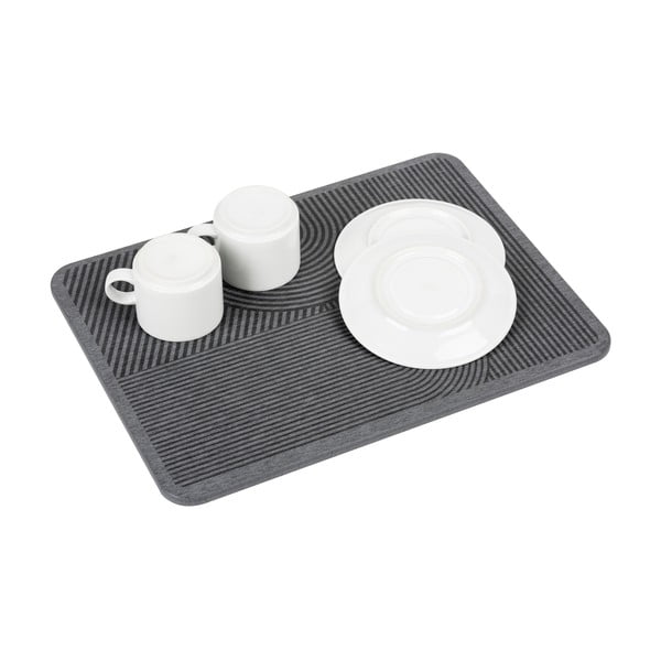 Pelēks diatomīta trauku žāvēšanas paliktnis 40x30 cm Damon – Wenko