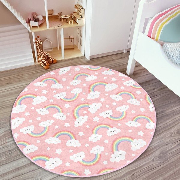 Rozā bērnu paklājs ø 80 cm Comfort – Mila Home-image-3