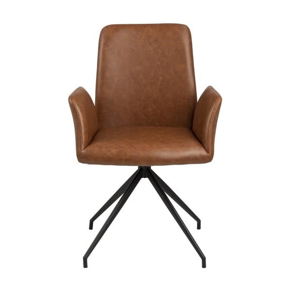 Konjakbrūns polsterēts ēdamistabas krēsls ar roku balstiem Naya – Actona-image-2