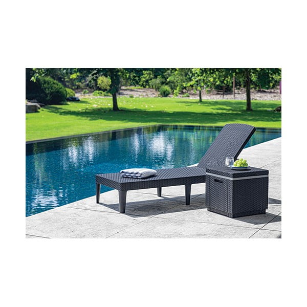 Tumši pelēks mākslīgās rotangpalmas dārza zvilnis Jaipur – Keter-image-1