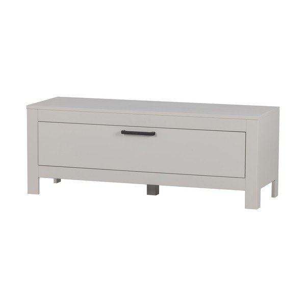 Gaiši pelēks priedes masīvkoka TV galdiņš 120x45x40 cm Bonk – WOOOD-image-2