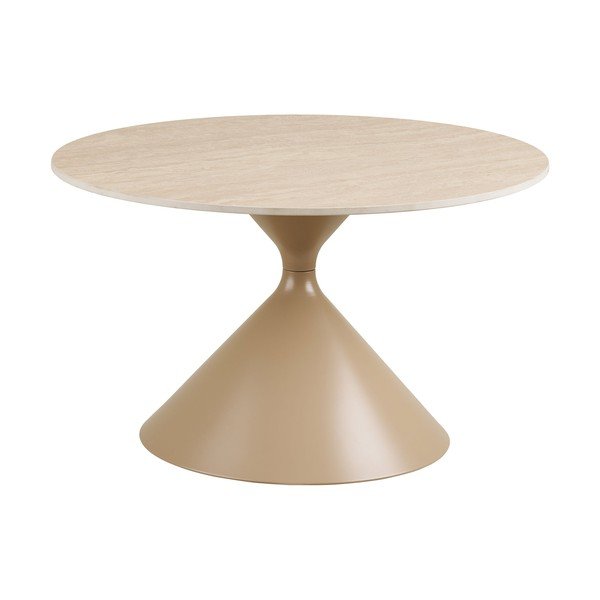 Bēšs apaļš žurnālgaldiņš ar keramikas virsmu ø 70 cm Annecy – House Nordic-image-2