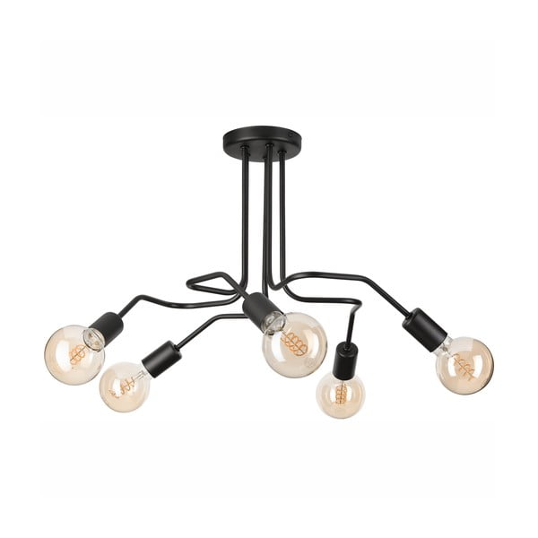 Melna griestu lampa 59x59 cm Domino – LAMKUR