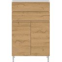 Balts zems vannas istabas skapītis ar ozolkoka imitāciju 60x97 cm Torrance – Germania