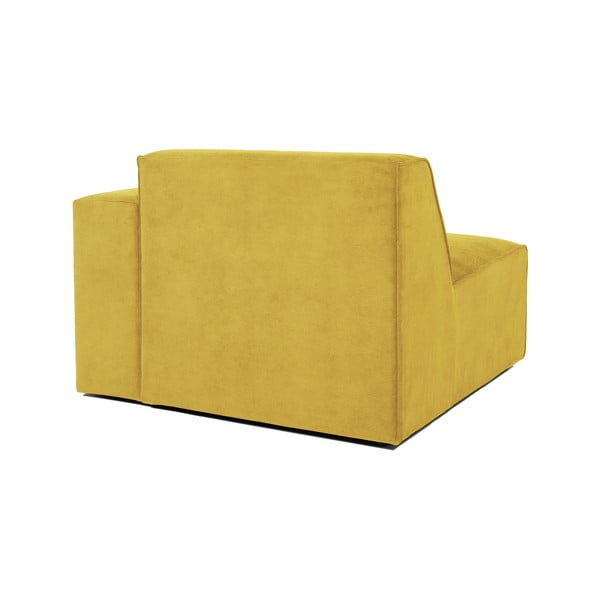 Dzeltens velveta dīvāna gala modulis Scandic Sting, 101 cm, labais stūris-image-3