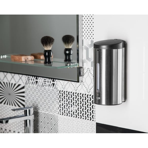 Matētas sudraba krāsas nerūsējošā tērauda automātisks ziepju dozators 650 ml – Sapho-image-2