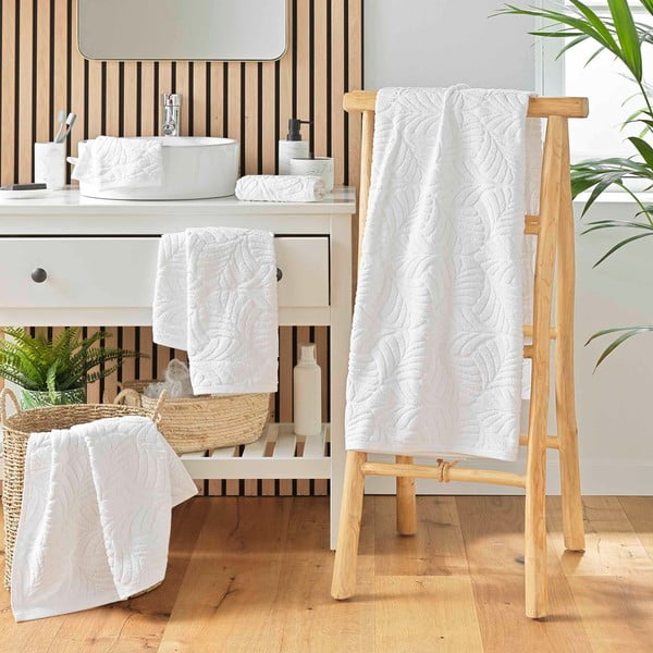 Balts frotē kokvilnas dvielis 70x130 cm Madeira – douceur d'intérieur-image-3
