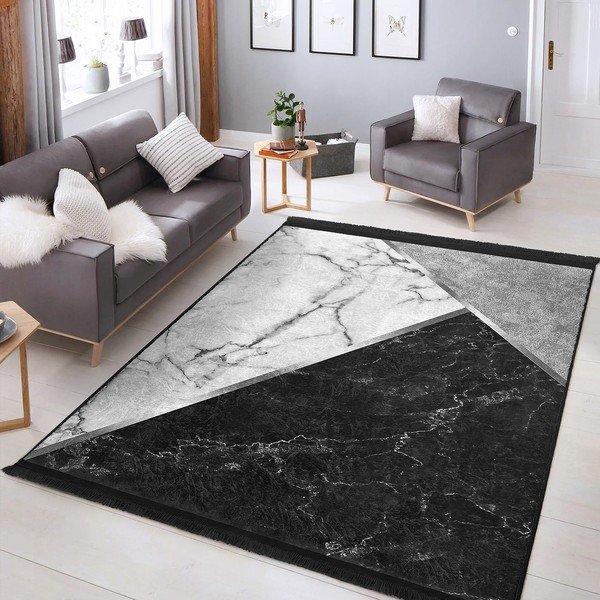 Balts/melns paklājs 80x150 cm – Mila Home-image-1