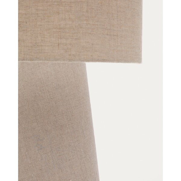 Pelēkbēša galda lampa ar auduma abažūru (augstums 35 cm) Algaida – Kave Home-image-3