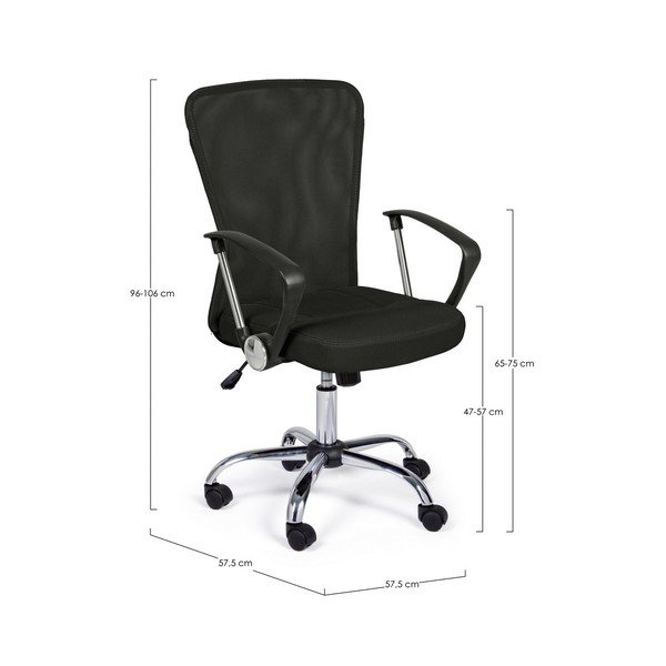 Melns polsterēts biroja krēsls Brisbane – Yes Everyday-image-3