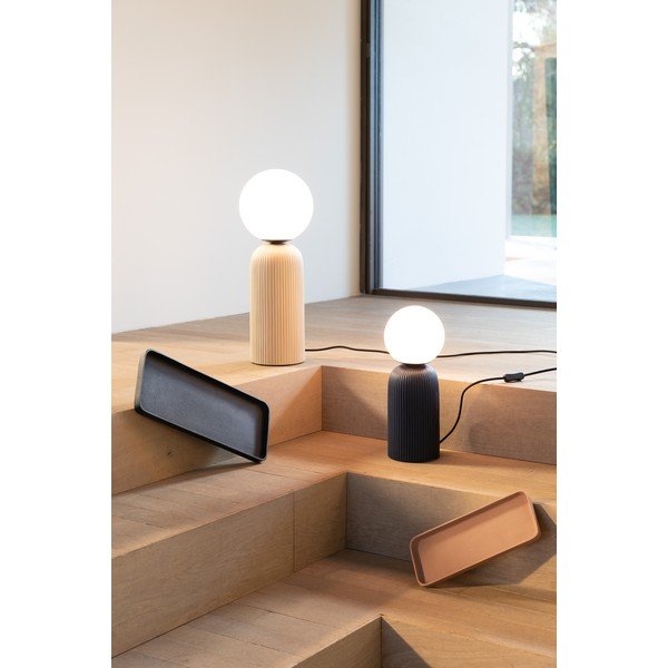 Zila keramikas galda lampa ar stikla abažūru (augstums 38 cm) Dash – Zuiver-image-2