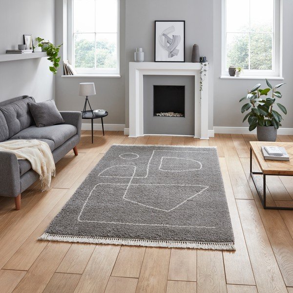 Pelēks paklājs Think Rugs Boho, 160 x 220 cm-image-1