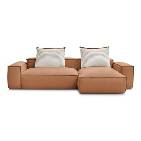 Brūns stūra dīvāns no ādas imitācijas (ar maināmu stūri) Boheme – Bobochic Paris