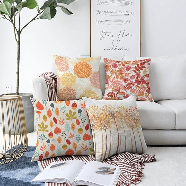 4 spilvendrānu komplekts Minimalist Cushion Covers Autumn Vibes, 55 x 55 cm
