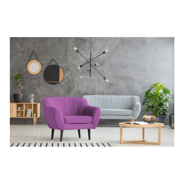 Violets krēsls Mazzini Sofas Toscane, melnas kājas-image-3