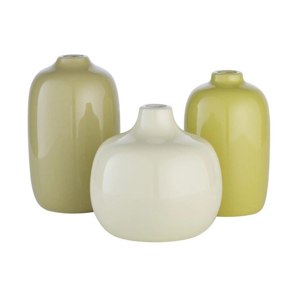 Zaļas keramikas vāzes (3 gab.) (augstums 9 cm) Ceola – Blomus