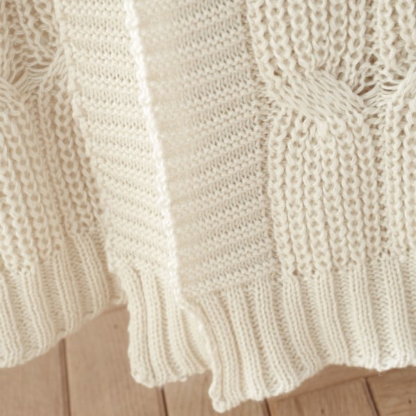 Balts/bēšs adīts pleds 130x170 cm Chunky Marl Knit – Catherine Lansfield-image-2