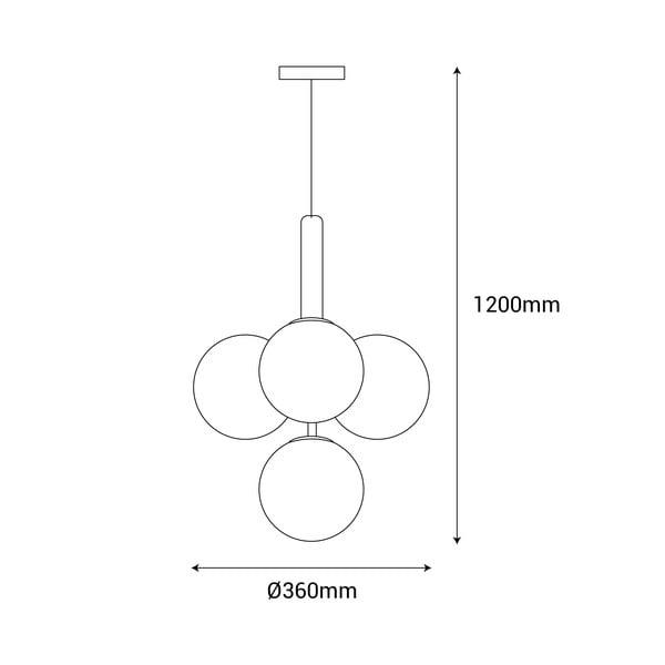 Melns piekaramais gaismeklis SULION Musa, augstums 120 cm-image-3