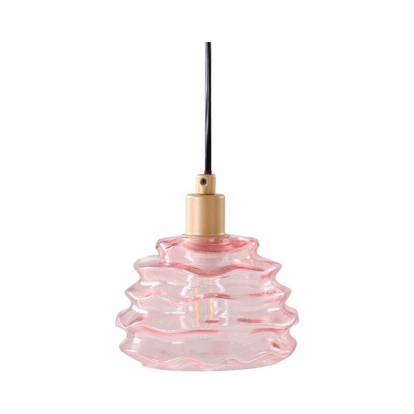 Rozā stikla piekaramā lampa ø 15 cm Fall – Jotex