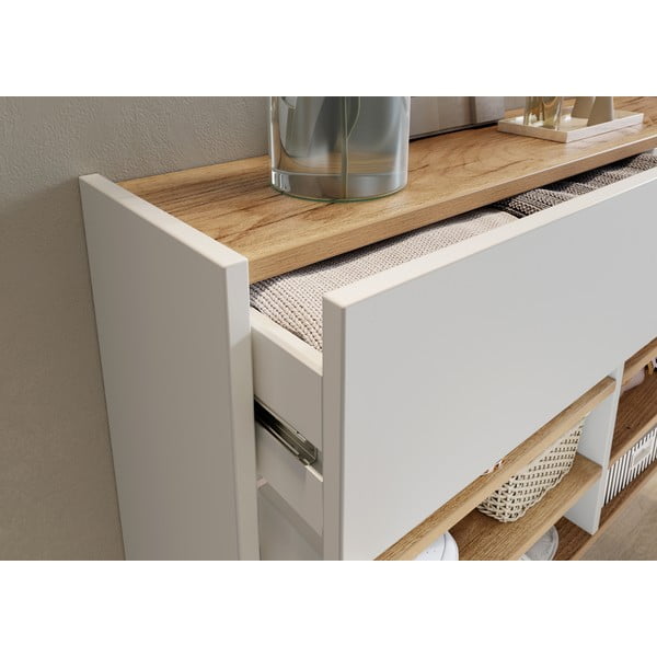 Balts skapītis ar ozolkoka imitāciju 110x57x22 cm Ameca – Germania-image-4