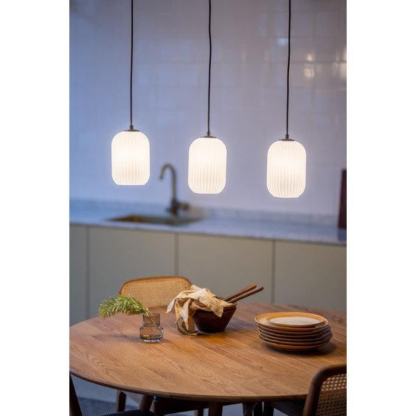 Melna/balta piekaramā lampa ar stikla abažūru 14x72 cm Cava – Markslöjd-image-1