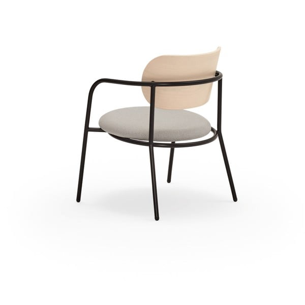 Gaiši pelēks atpūtas krēsls ar oškoka imitāciju Eclipse – Teulat-image-3