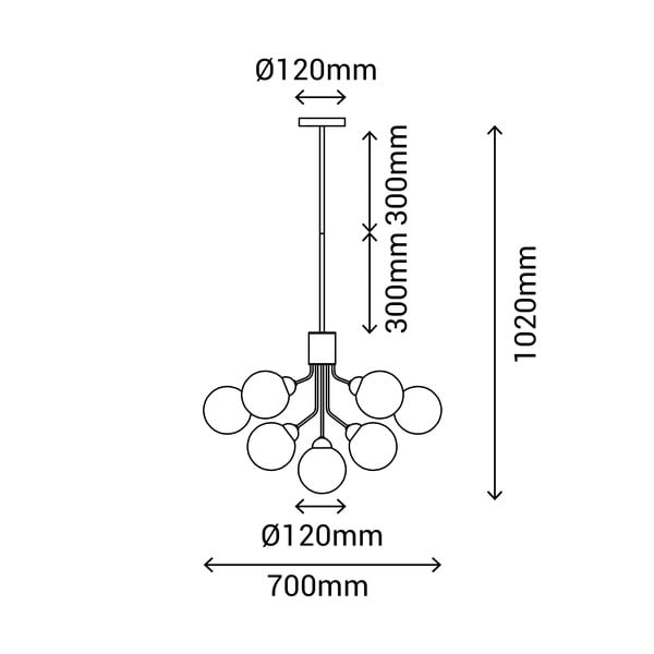 Melnbalts piekaramais gaismeklis SULION Musa, augstums 102 cm-image-3
