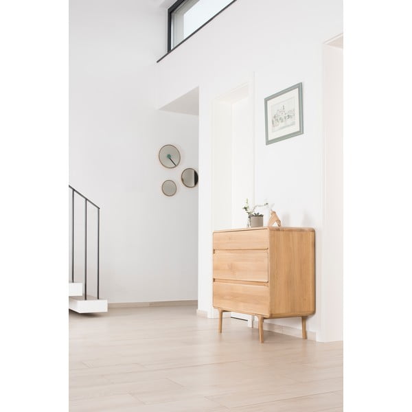 Ozolkoka kumode ar 3 atvilktnēm Gazzda Fawn-image-1