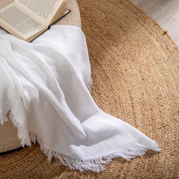 Balts gultas pārklājs no pārstrādātas kokvilnas 260x280 cm Spike – Ixia-image-1