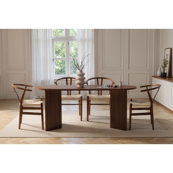 Ēdamgalds ar riekstkoka imitāciju 89,5x180 cm Sablin – Kalune Design-image-2