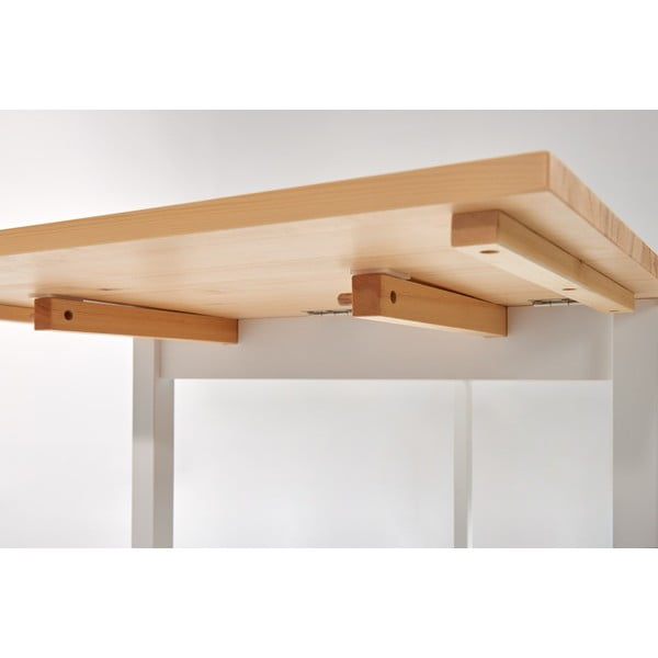 Izvelkams pusdienu galds no priedes koka ar baltu konstrukciju Bonami Essentials Brisbane, 120 (200) x 70 cm-image-4