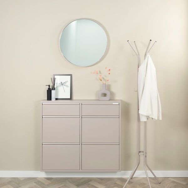 Pelēkbrūns metāla atverams apavu plaukts 98x86x15 cm Billy – Spinder Design-image-1