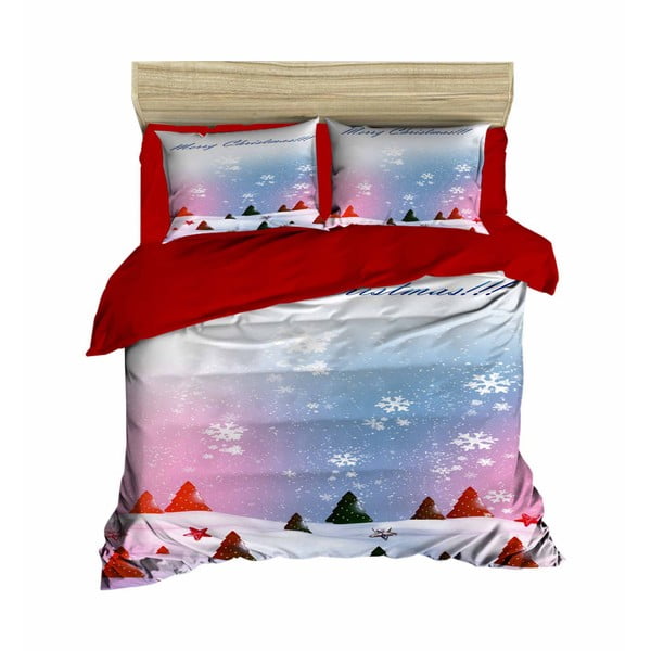Ziemassvētku gultasveļa divguļamai gultai Niamh, 200 x 220 cm