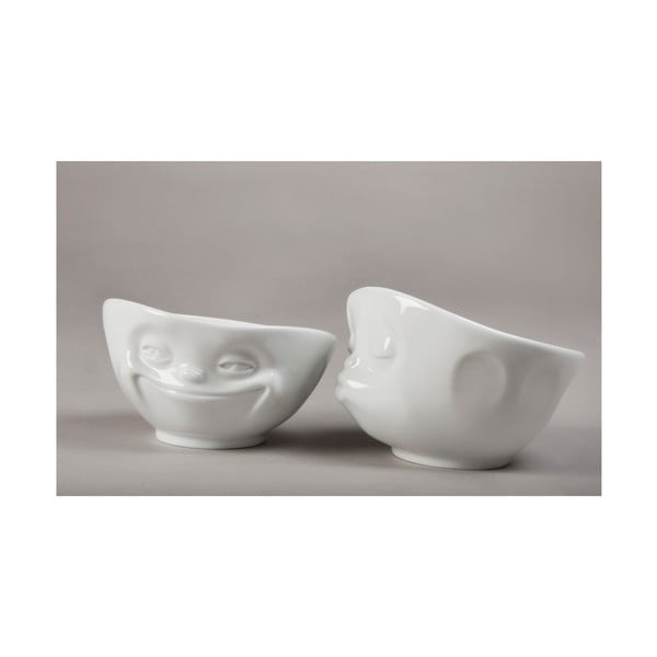 Balta porcelāna bļoda ar smaidīgu seju 58products -image-2