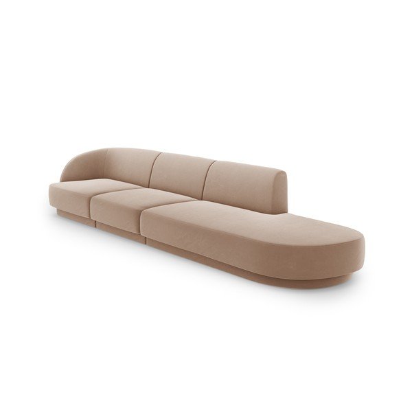 Bēšs samta dīvāns 302 cm Miley – Micadoni Home-image-3