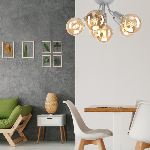 Pelēka griestu lampa Viggo – LAMKUR-image-1