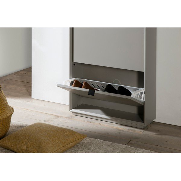 Pelēks apavu skapis ar 4 atvilktnēm Marckeric Luka-image-4