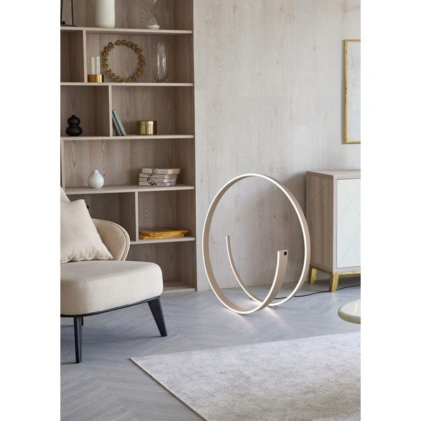 Pelēka LED stāvlampa ar balss vadību/ar mobilās lietotnes vadību un metāla abažūru (augstums 75 cm) Cinardi – CINQUE-image-1