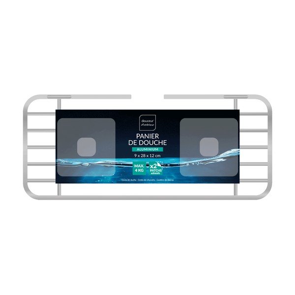 Spīdīgas sudraba krāsas alumīnija vannas istabas plaukts ar uzstādīšanu bez urbšanas Filaire Aluminium – douceur d'intérieur-image-2