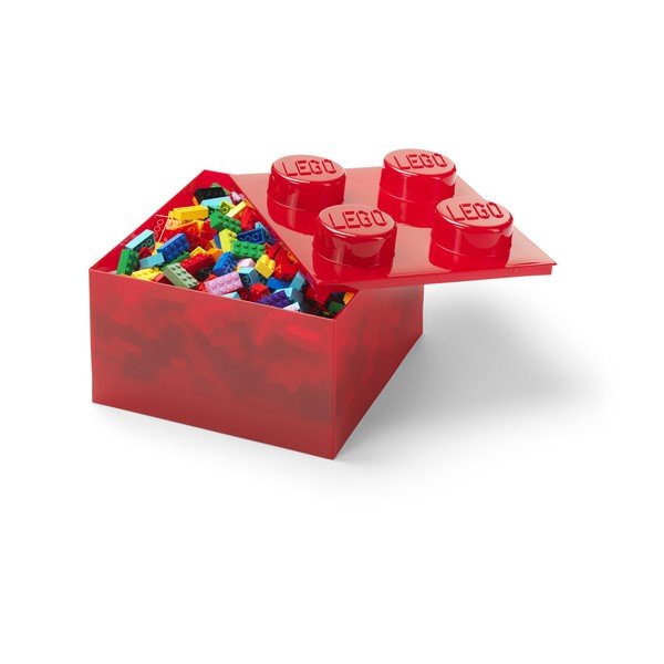 Sarkana plastmasas uzglabāšanas kaste bērniem 25x25x18 cm – LEGO®-image-2